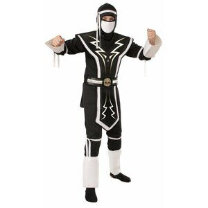 Halloween Black White Skull Elite Ninja Force Brotherhood of the Dragon Costume